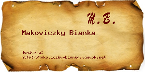 Makoviczky Bianka névjegykártya